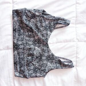 Black and White Patterned Sports Bra
